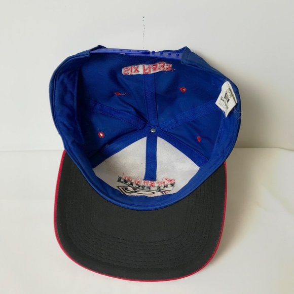 90s VINTAGE Six Flags Snapback Superman Ride Hat Cap Logo Rollercoaster OSFA OG - Picture 3 of 8